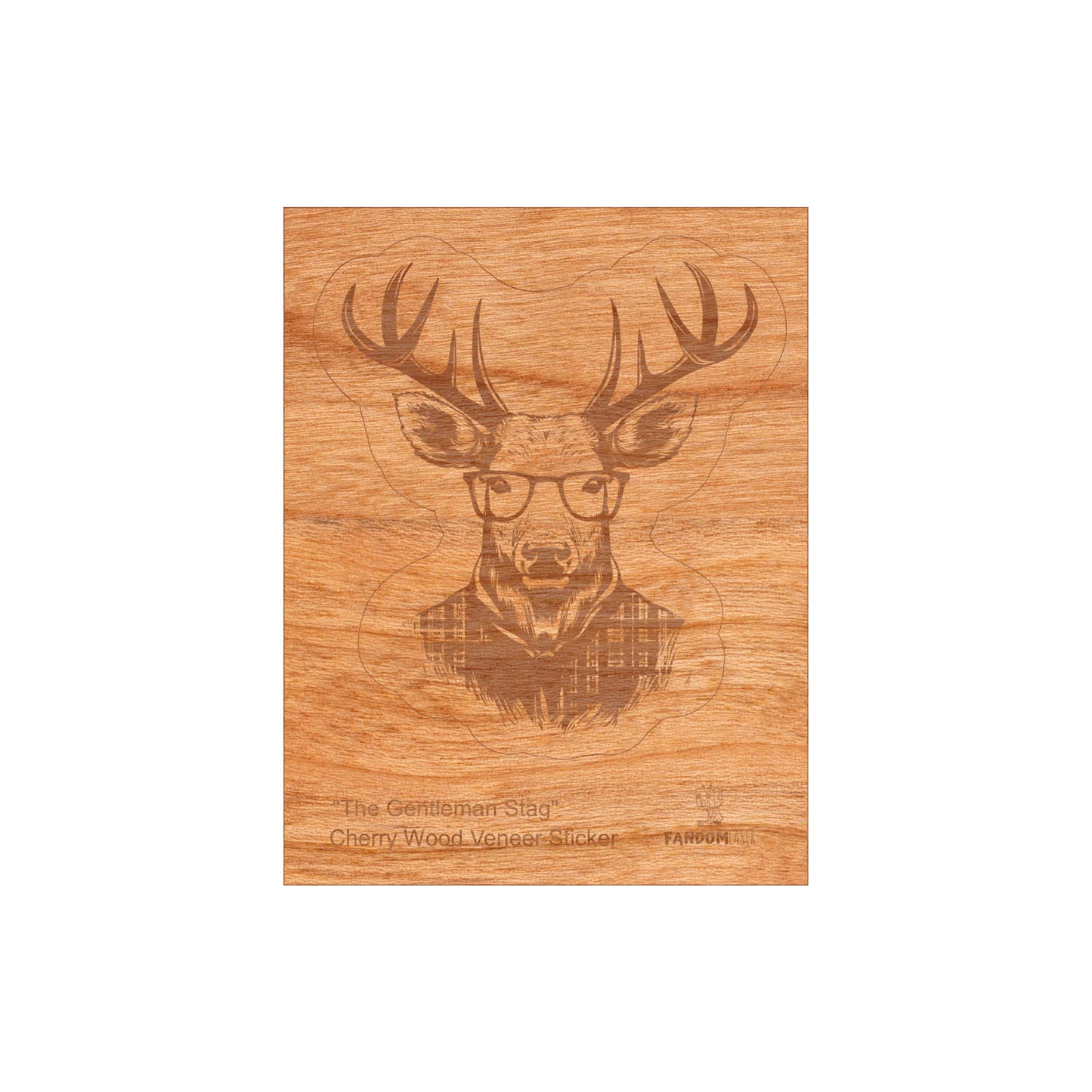 Wood Stag Sticker, Funny Hipster "The Gentleman"