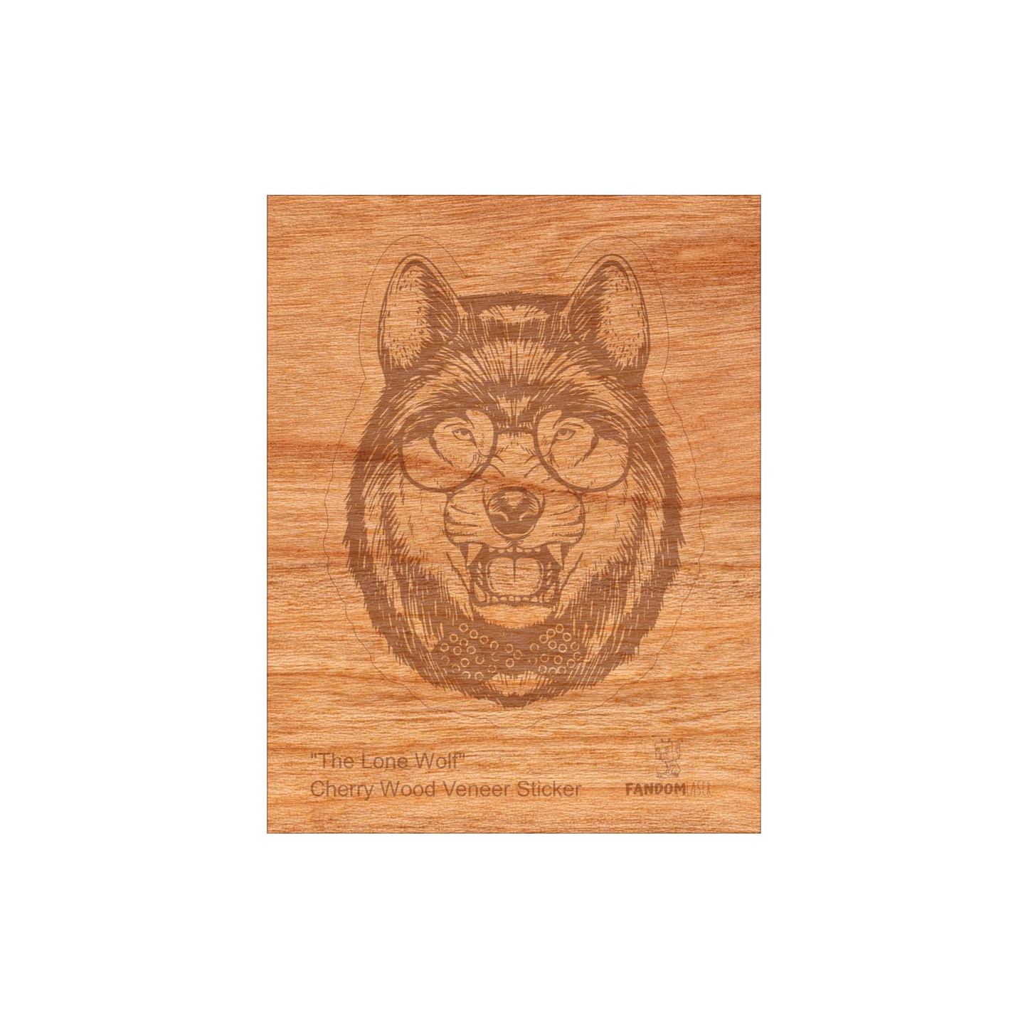 Wood Wolf Sticker, Funny Hipster "Lone Wolf"