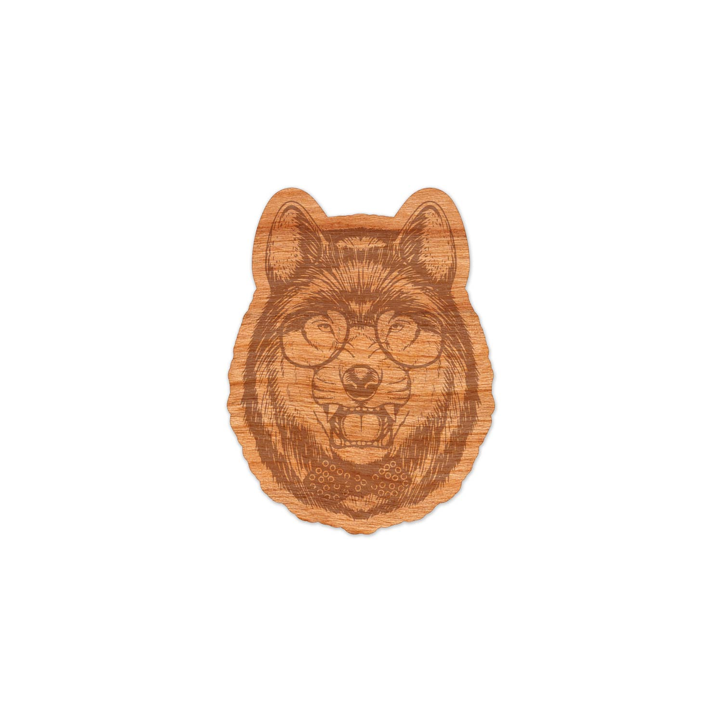 Wood Wolf Sticker, Funny Hipster "Lone Wolf"