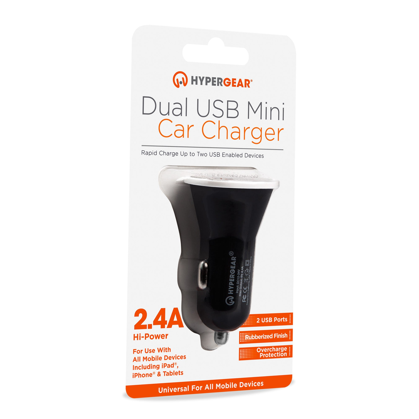 HyperGear Dual USB 2.4A Rubberized Vehicle Charger Gen-2