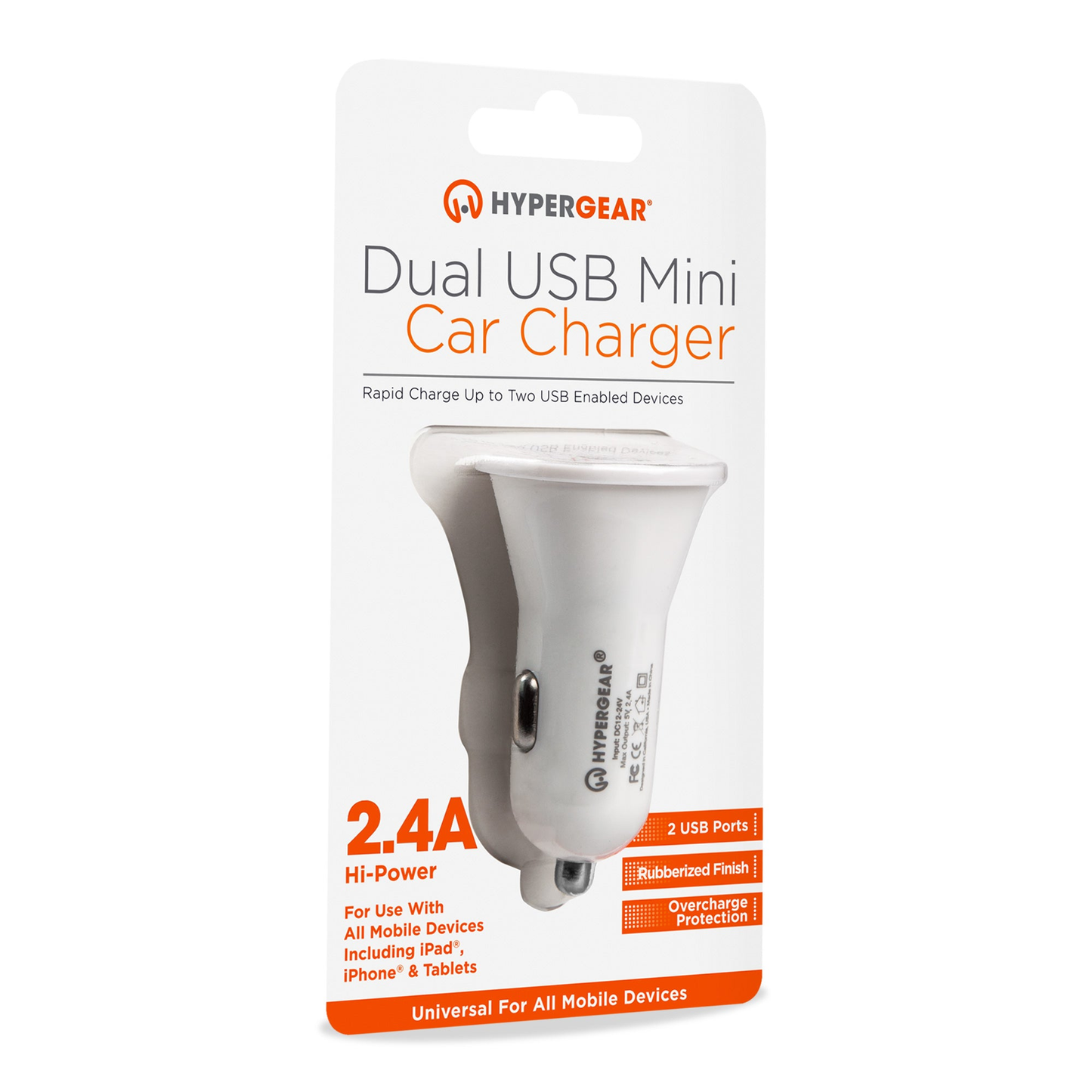 HyperGear Dual USB 2.4A Rubberized Vehicle Charger Gen-2