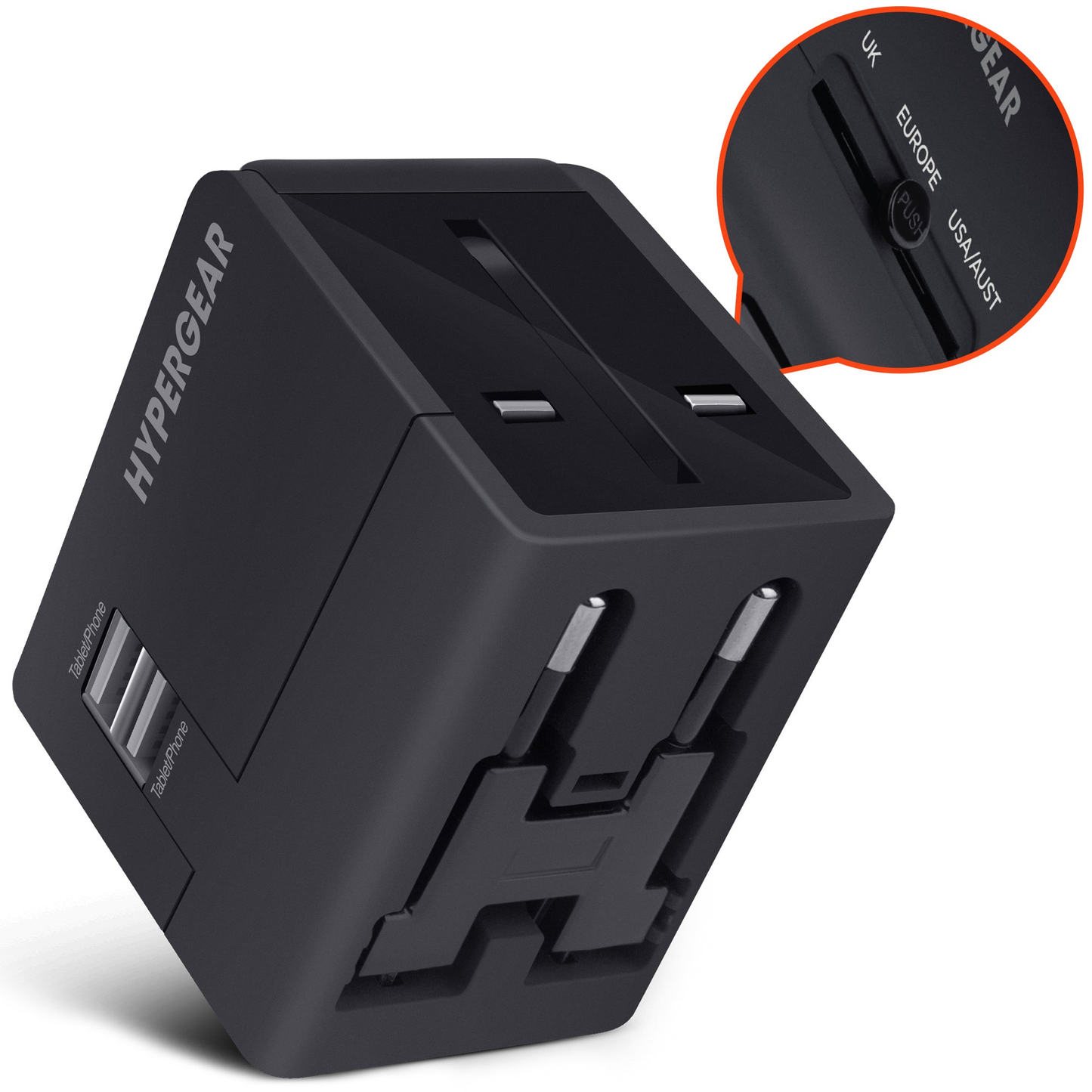 HyperGear All-in-one World Travel Adapter Black