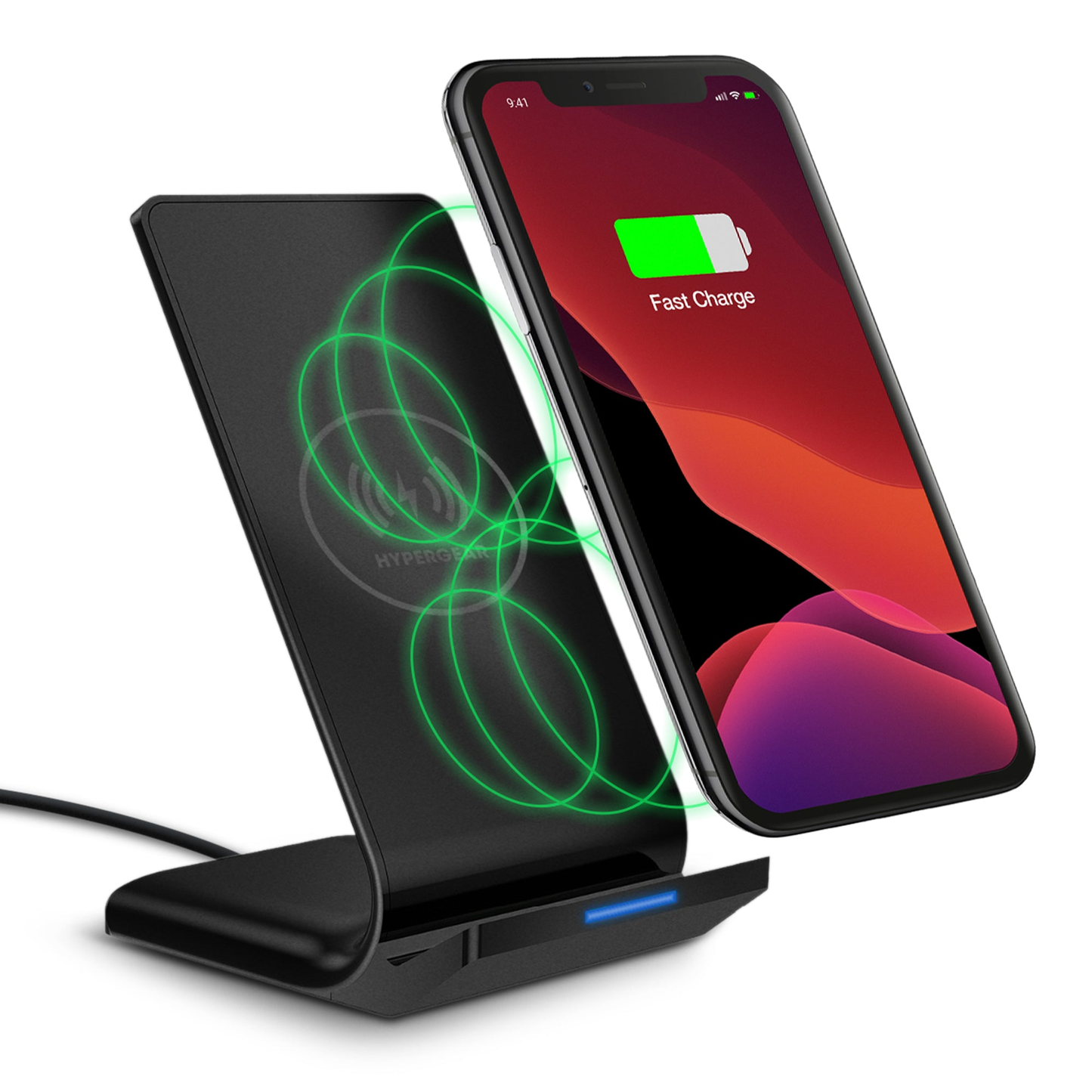 HyperGear Wireless Fast Charging Stand w 60-Degree Viewing Angle