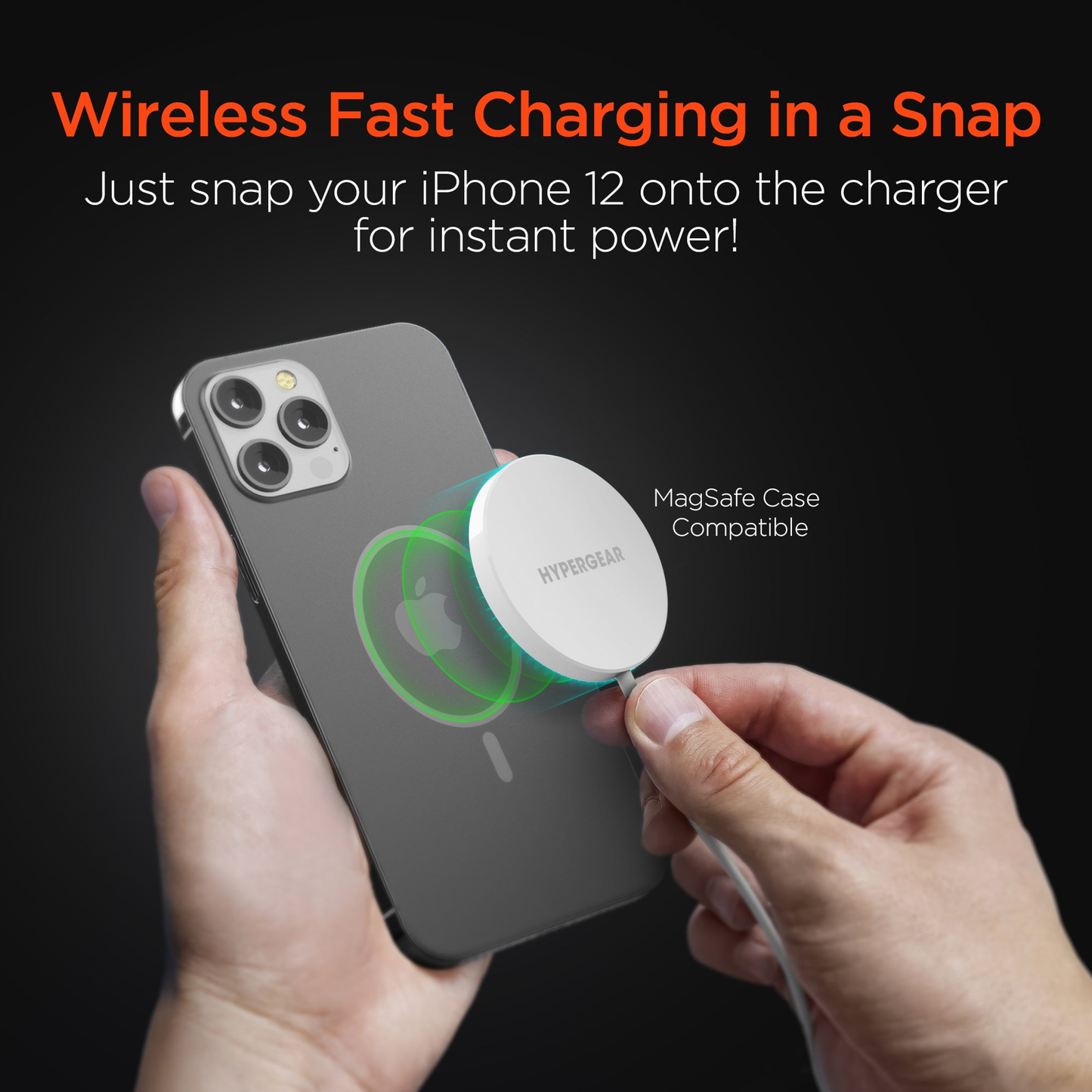 HyperGear Universal Magnetic 15W Wireless Fast Charger White