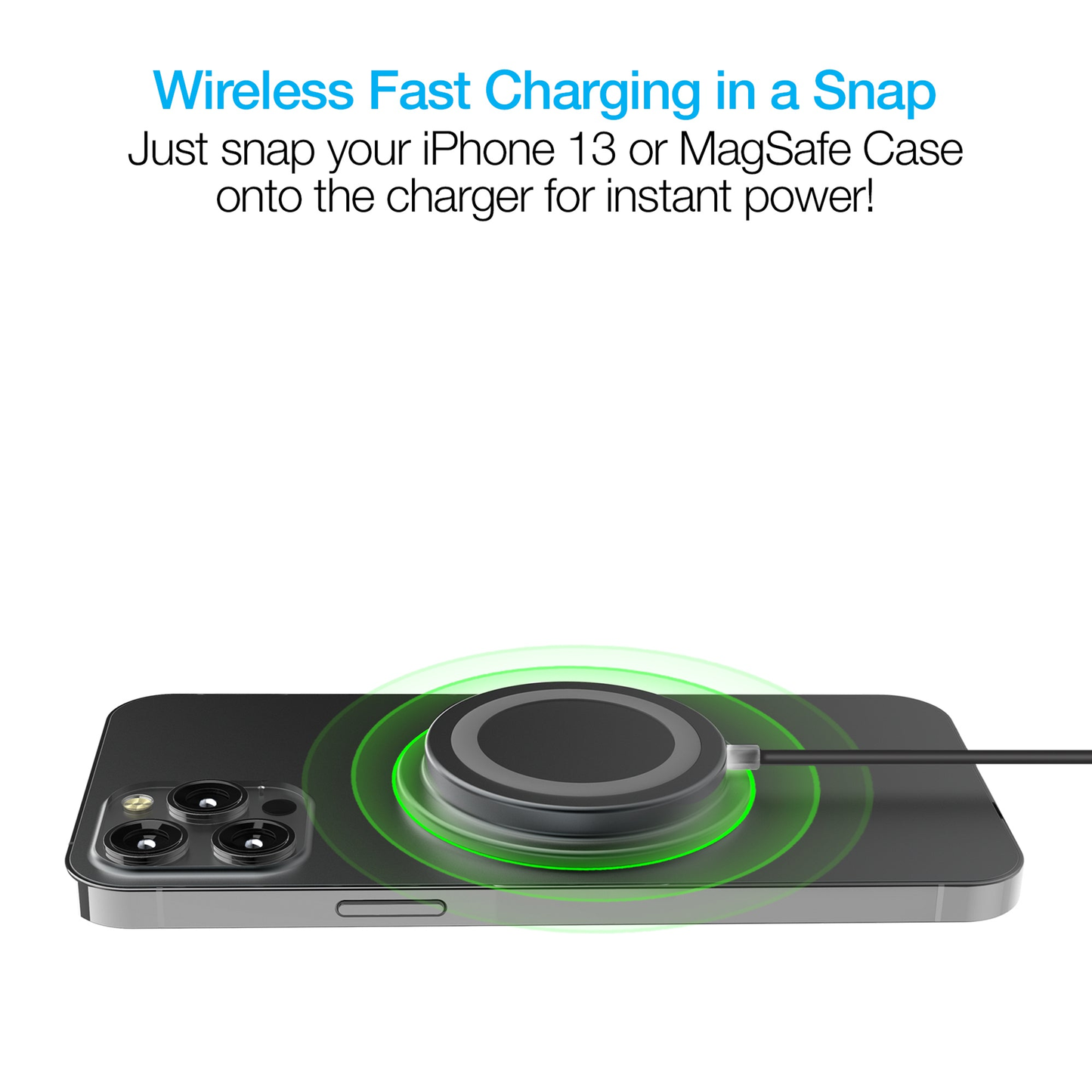 Naztech Alloy Magnetic 15W Wireless Fast Charger Black