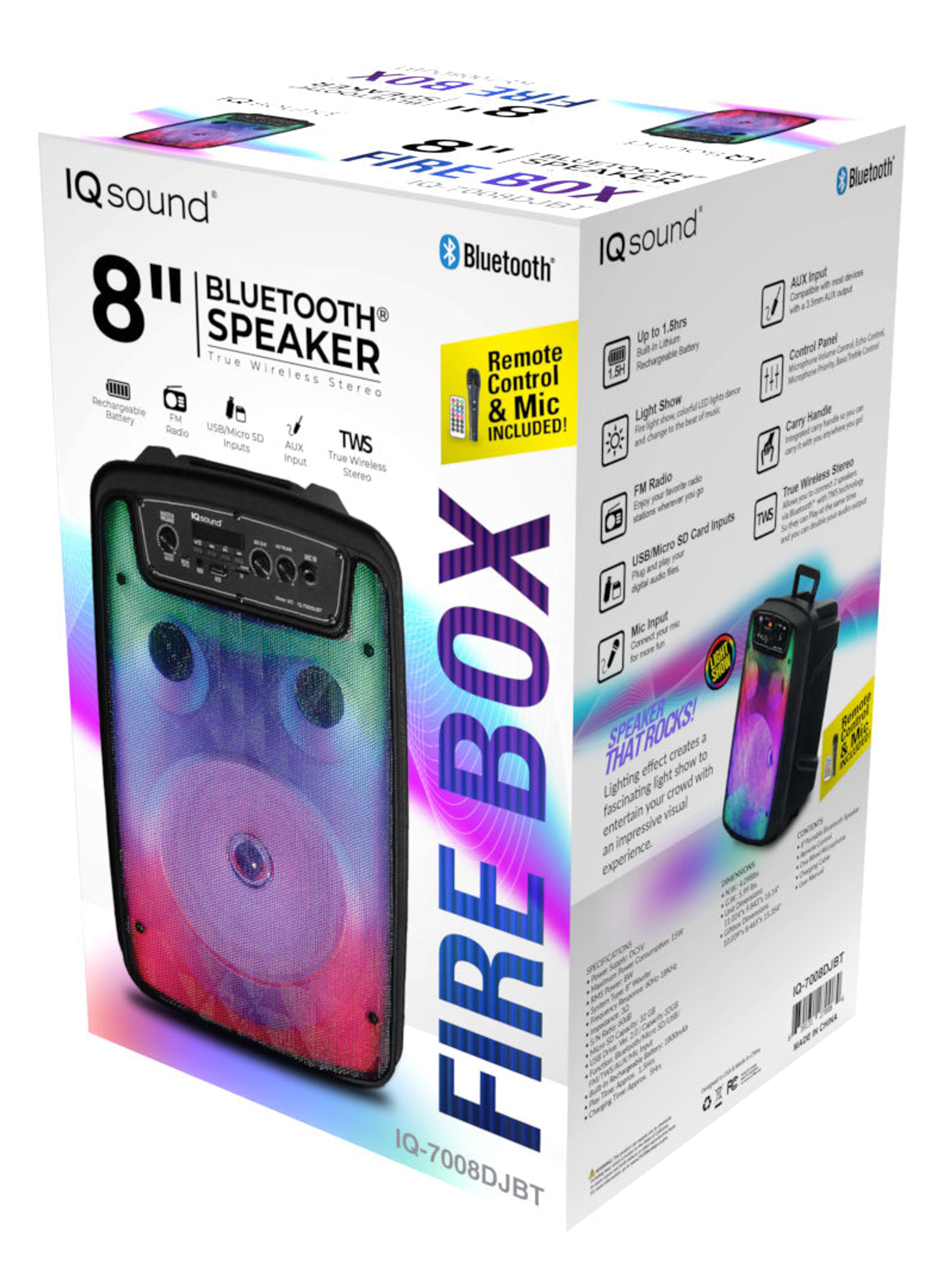 8" Bluetooth Speaker FIRE BOX