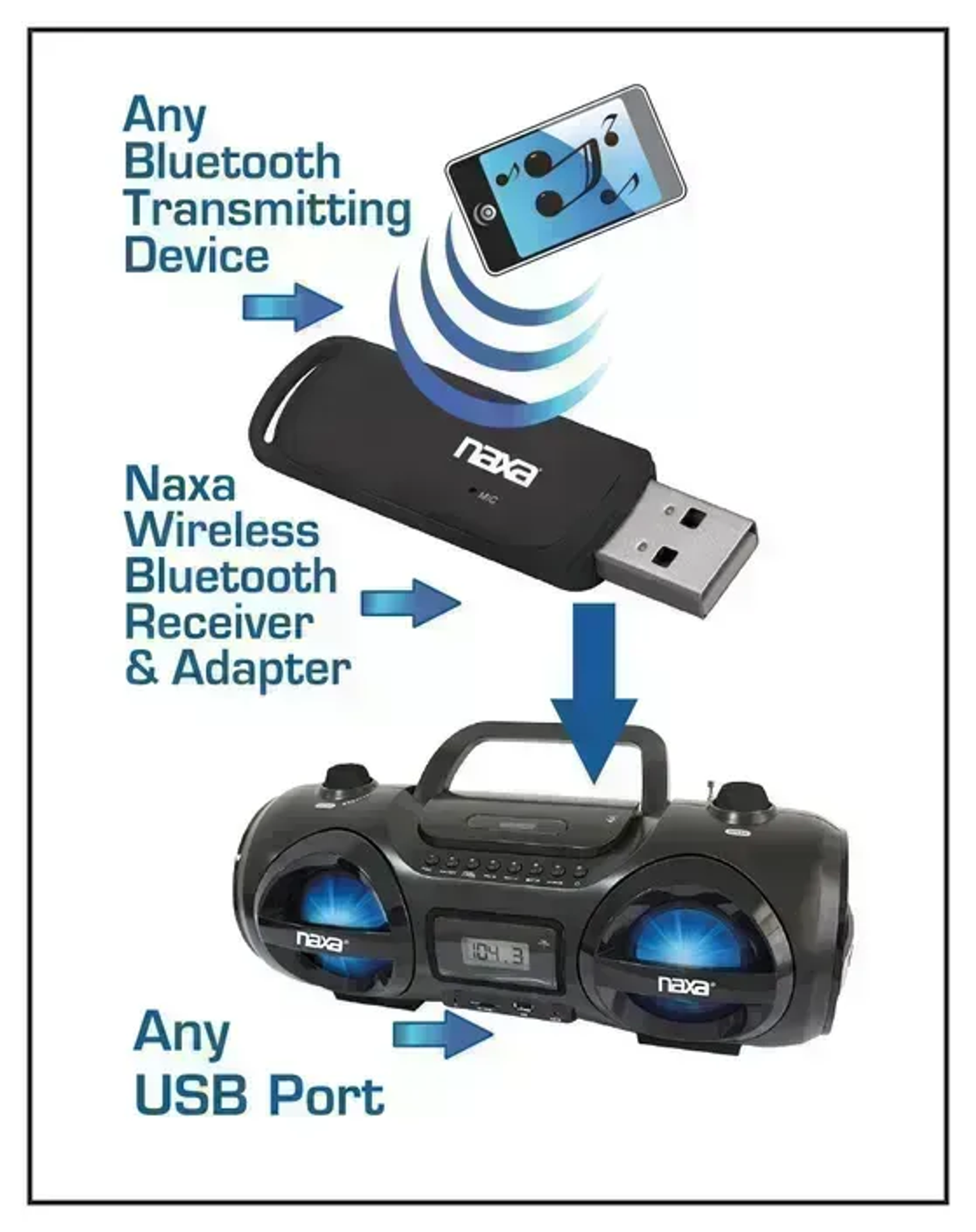 Wireless Audio Adapter with Bluetooth for USB Connectors