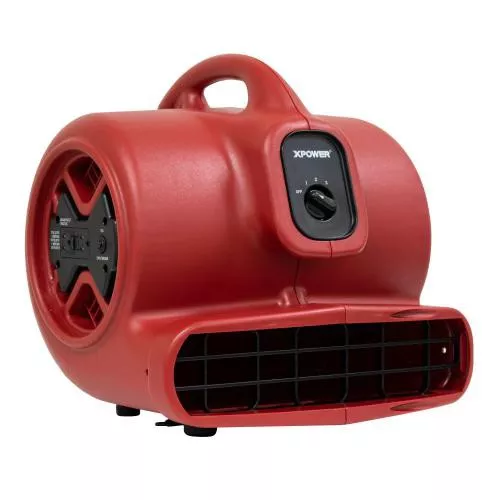 XPOWER X-600A 1/3 HP 2400 CFM 3 Speed Air Mover, Carpet Dryer, Floor Fan, Blower with Built-in GFCI Power Outlets