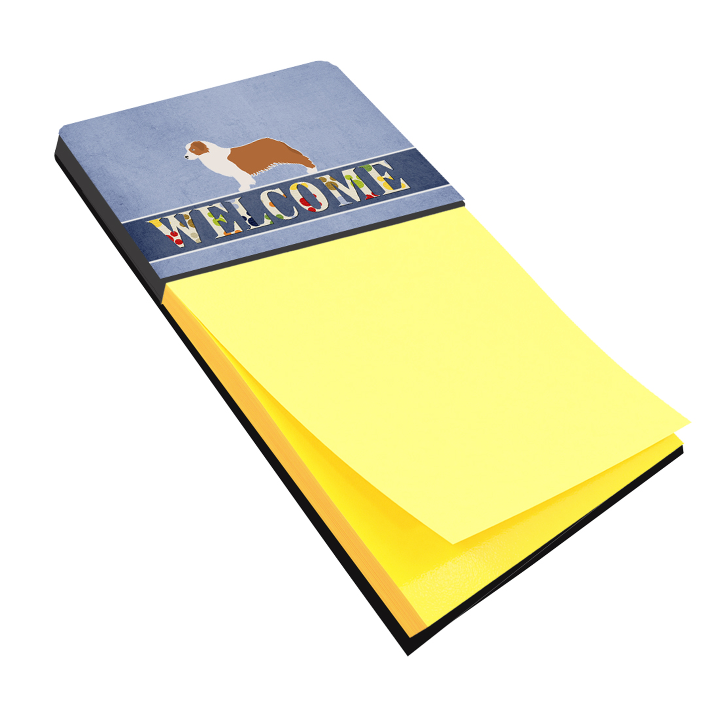 Welcome Design with Dog Sticky Note Holder