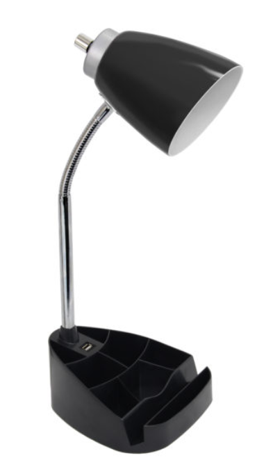 Limelights Gooseneck Organizer Desk Lamp with iPad Tablet Stand Book Holder and USB port