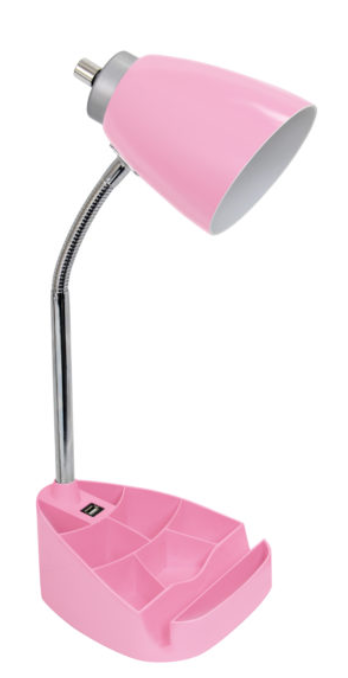 Limelights Gooseneck Organizer Desk Lamp with iPad Tablet Stand Book Holder and USB port